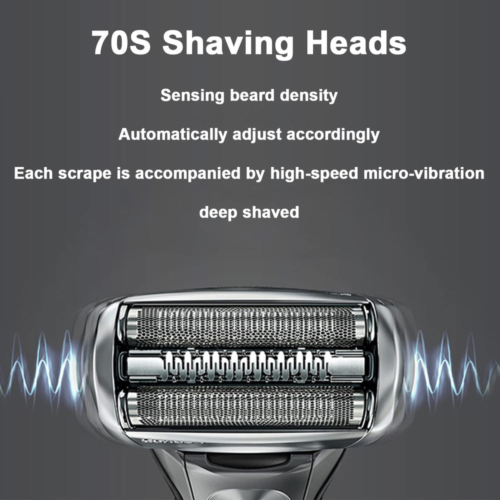 Darohz 70S Series 7 easy-cleaning foil head—regular maintenance made simple.