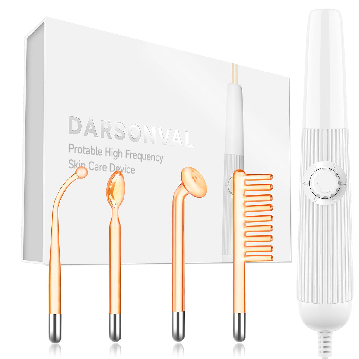 DARSONVAL high-frequency facial wand close-up for at-home skincare and convenience.
