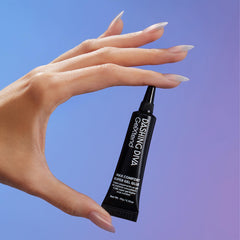Dashing Diva GelXtend nail tips paired with glue for durable wear.