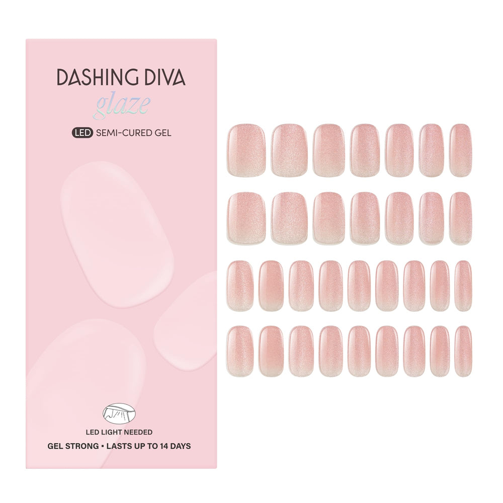 Dashing Diva Glaze Ballerina Blush close-up shows rich color and mirror shine, salon-like finish.