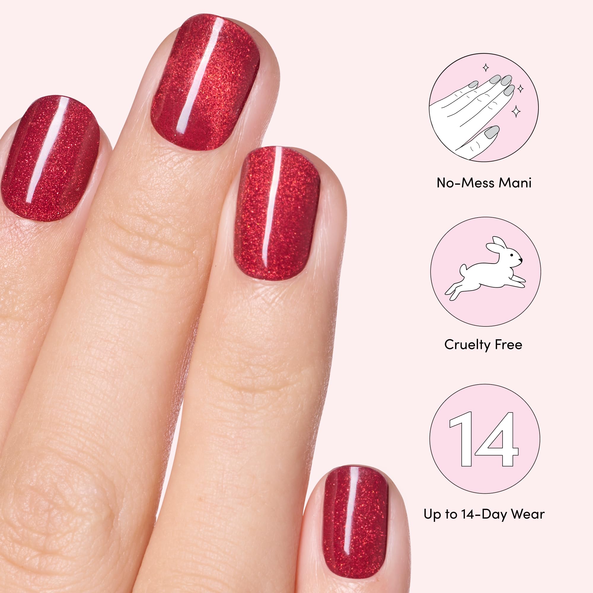 Dashing Diva Glaze Ruby Red Apple being cured under LED in 45 seconds.