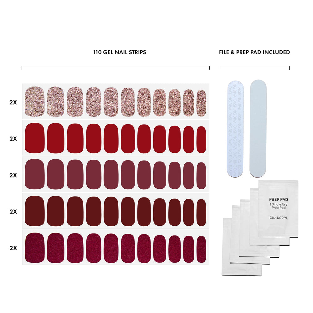 Dashing Diva Gloss Nail Strips 110 wraps displayed for color variety