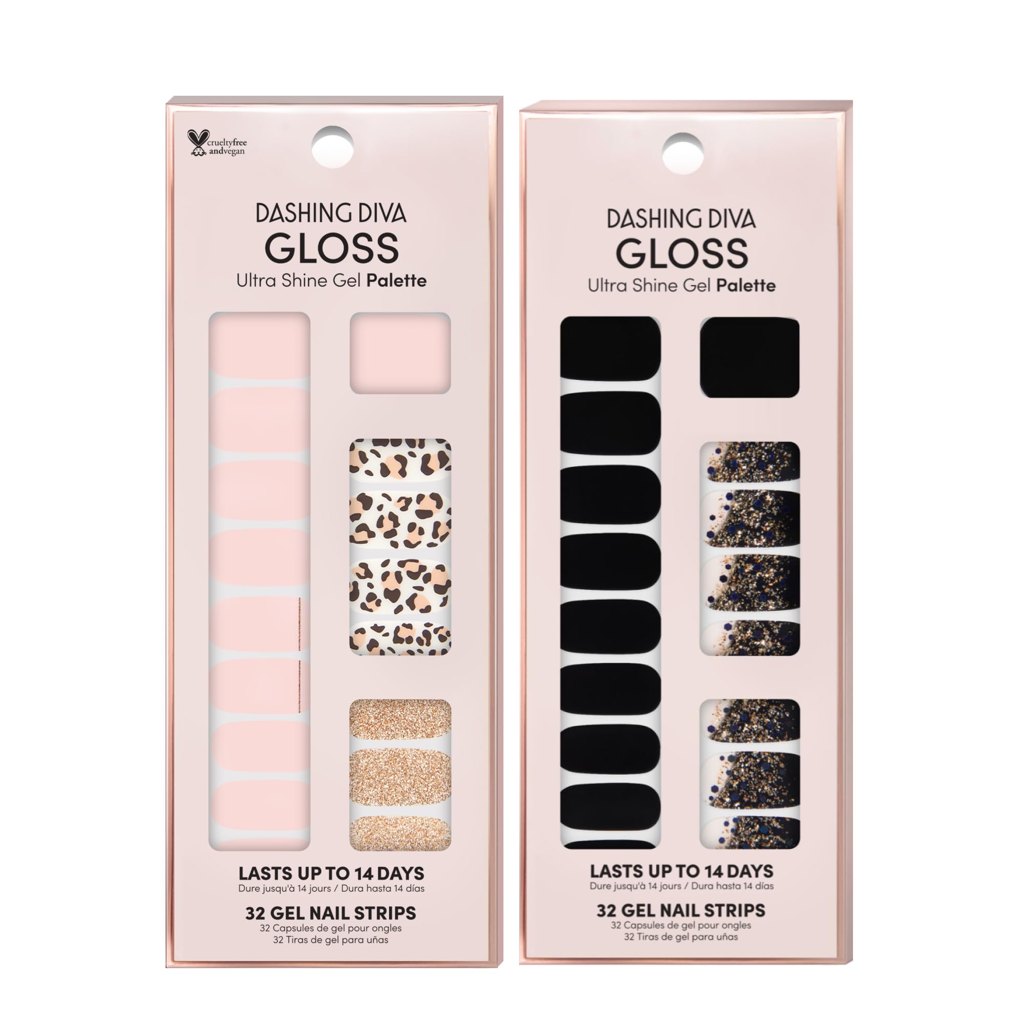 Dashing Diva gloss nail strips prep and file tools display ready kit.
