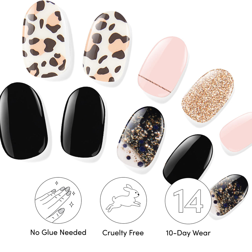 Dashing Diva gloss nail strips quick-application scene on nails.