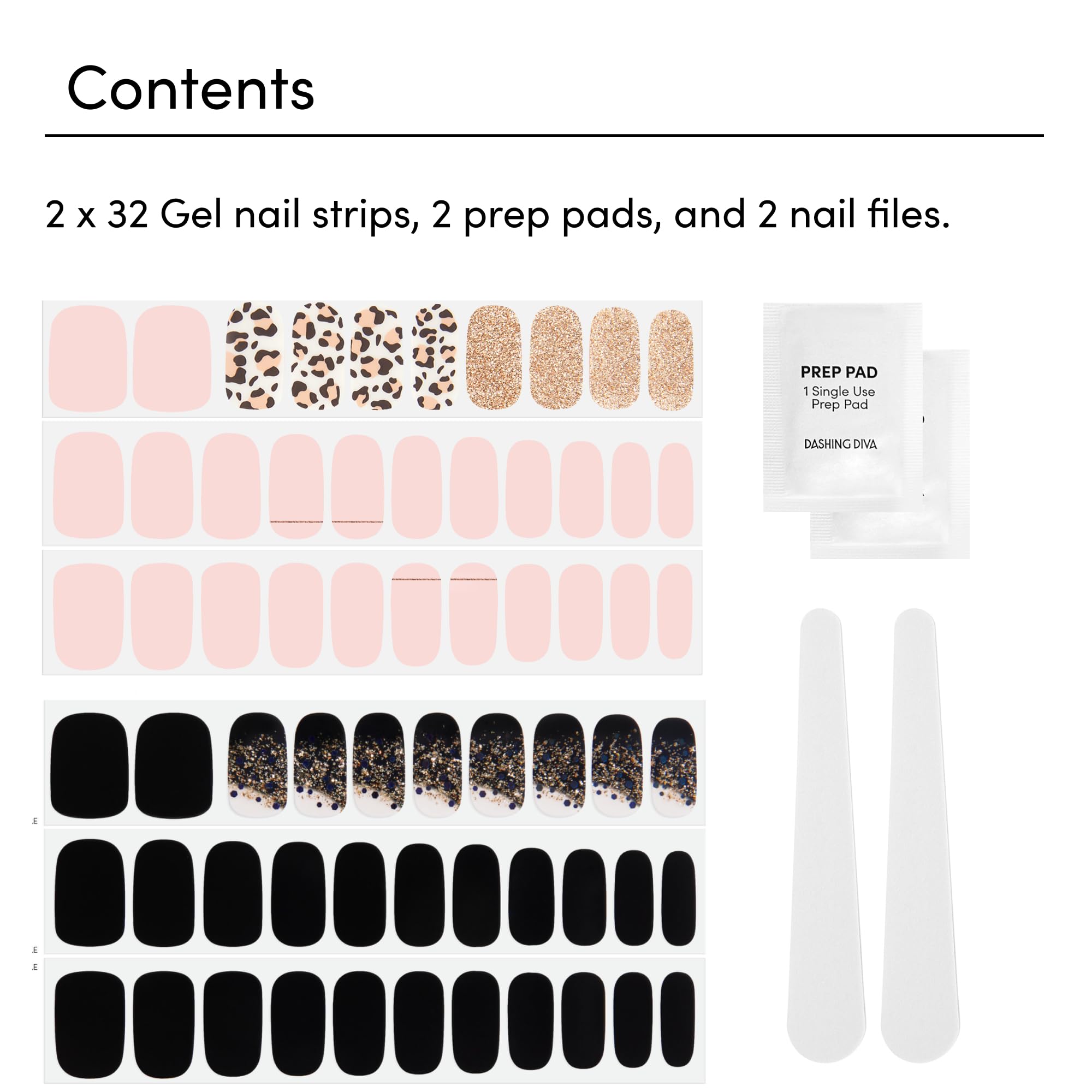 Dashing Diva gloss nail strips UV-free gel look close-up emphasizes instant application.