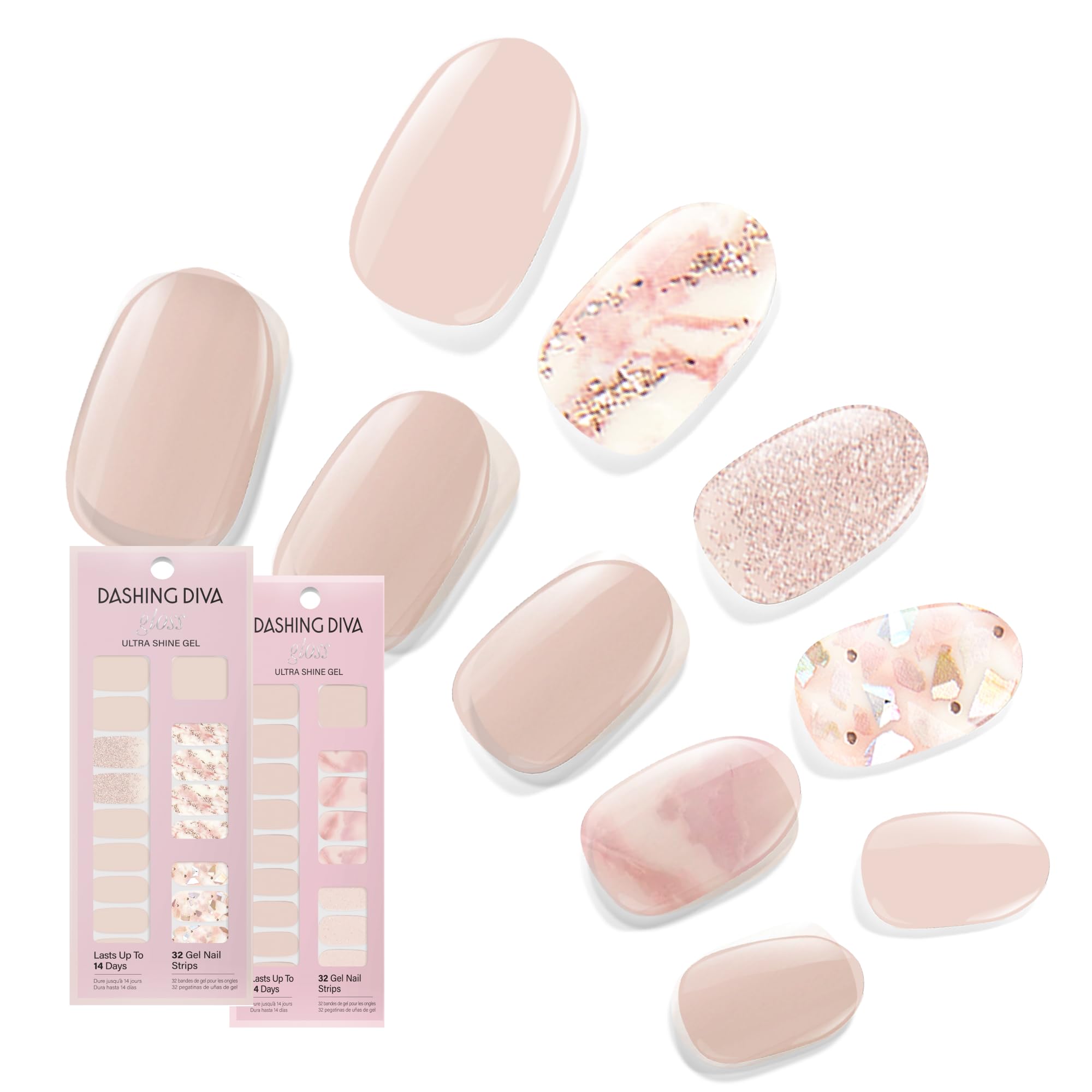 Dashing Diva Gloss Crystal Clear Set with high-shine gel look for quick salon-like nails