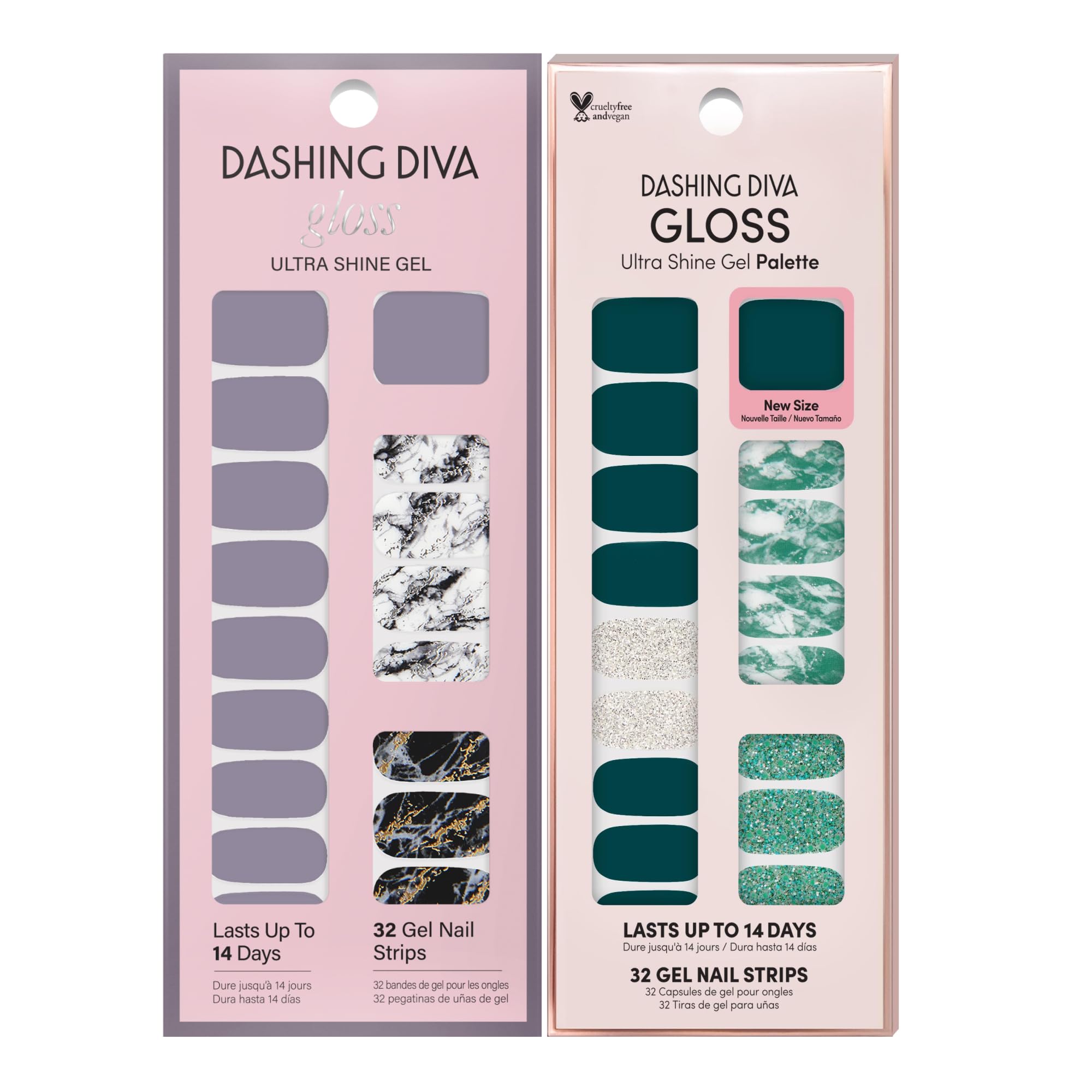 Dashing Diva Gloss glossy look on nails emphasizes smooth gel like shine
