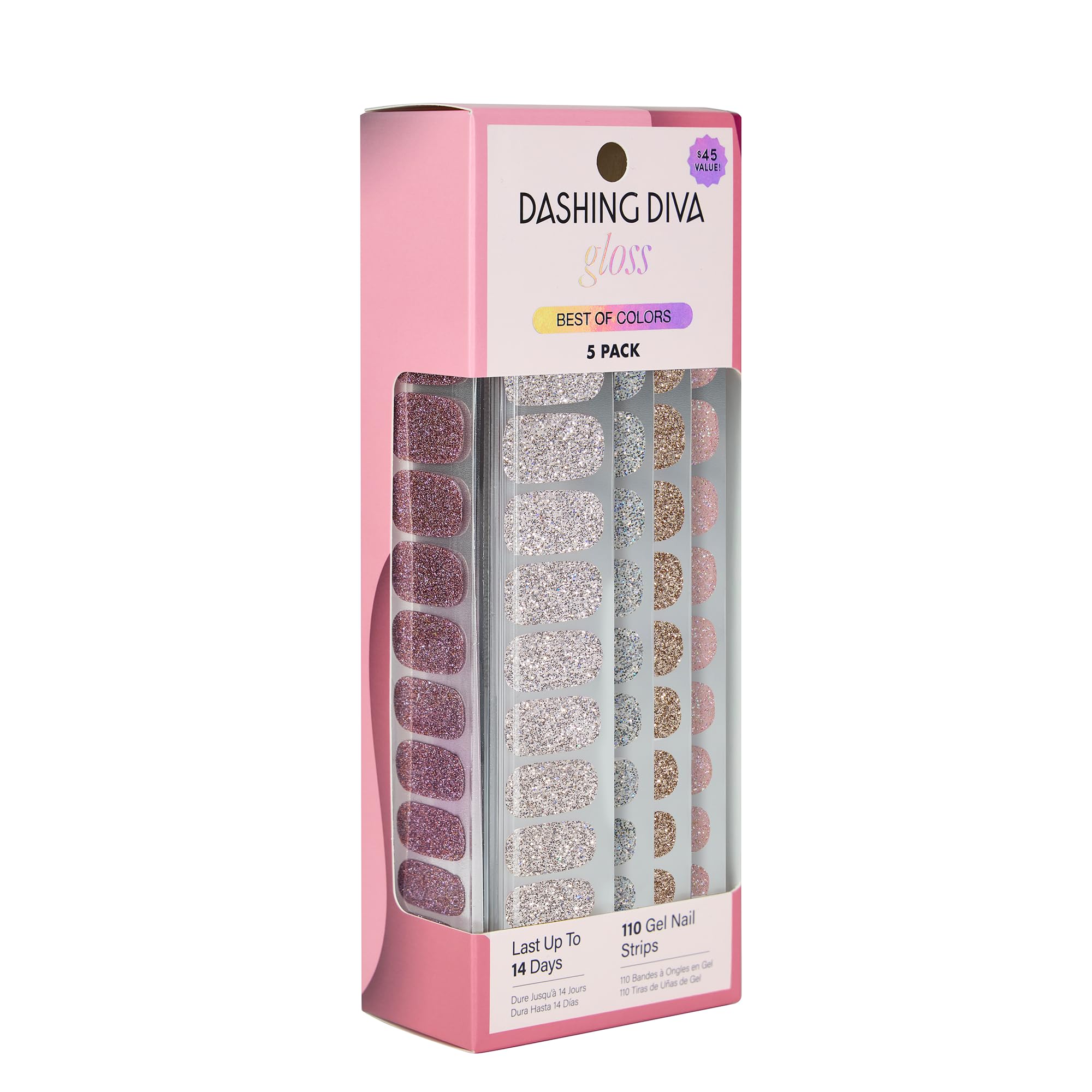 Dashing Diva Gloss Nail Strips kit package for easy at home gel manicure convenience
