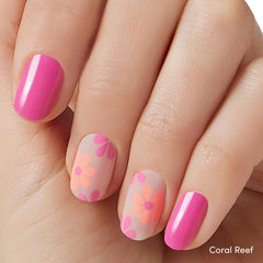 Dashing Diva gloss nail strips Palm Beach close-up with sunny pink shine and durable wear