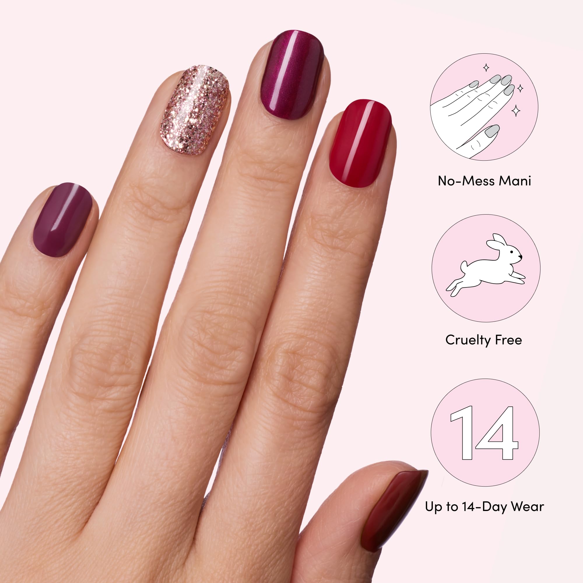 Dashing Diva Gloss Nail Strips UV-free claim highlighted on packaging