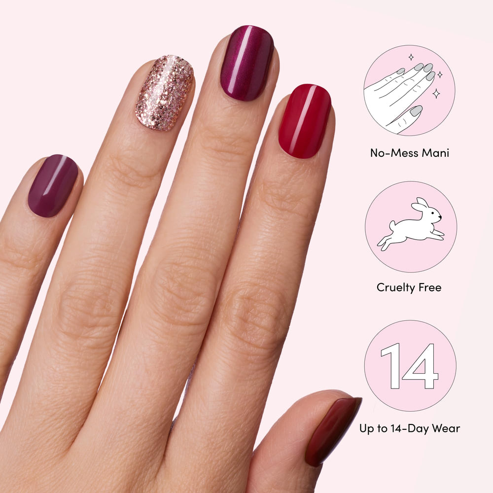 Dashing Diva Gloss Nail Strips UV-free claim highlighted on packaging