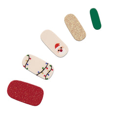 Dashing Diva Gloss Santa Baby application in progress, easy nails for a fast manicure.