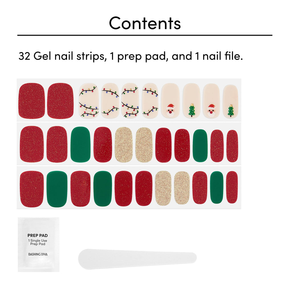 Dashing Diva Gloss Santa Baby packaging, contains 32 wraps, prep pad and file.