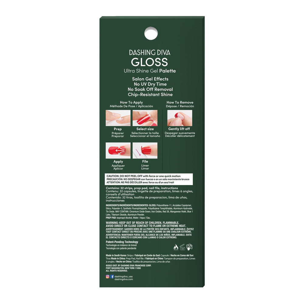 Dashing Diva Mistletoe Kiss packaging featuring 32 wraps for a fast at-home mani