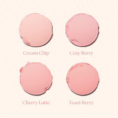 Dasique Blending Mood Cheek Candy Berry swatch sheet shows four shades for customizable color.