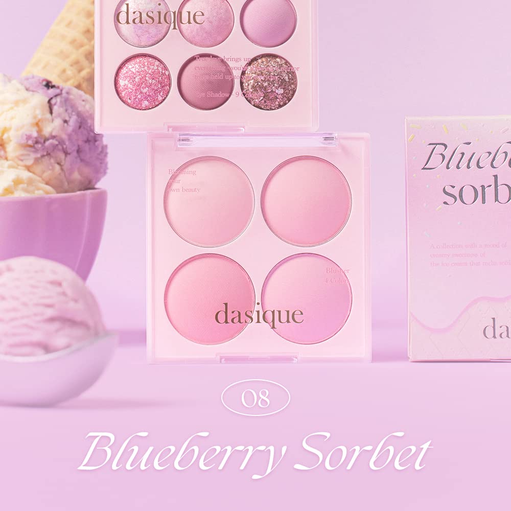 Dasique Blending Mood Cheek 08 palette swatches demonstrate smooth powder finish for easy daily wear.