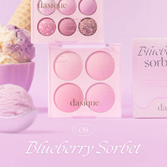 Dasique Blending Mood Cheek 08 palette swatches demonstrate smooth powder finish for easy daily wear.