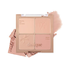 Dasique Blending Mood Cheek #10 Muted Nuts palette swatches for natural autumn flush.