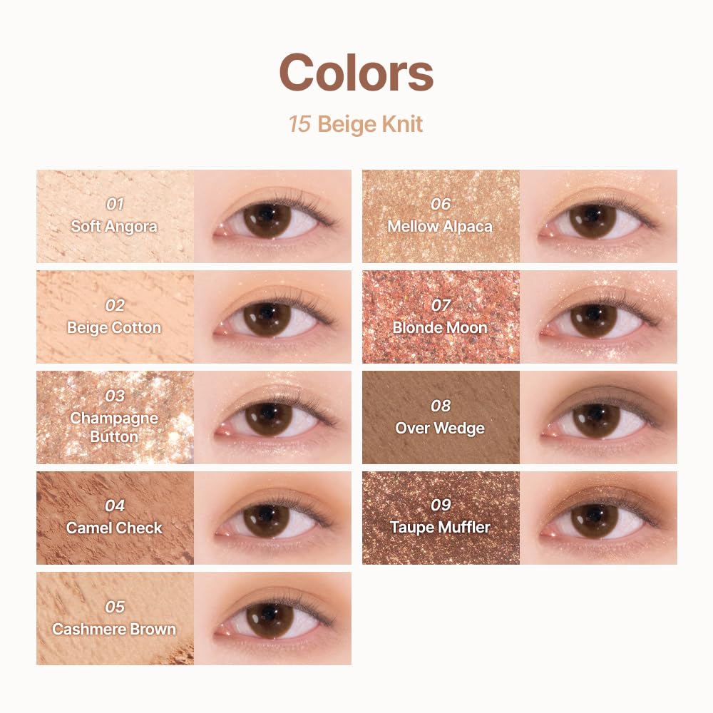 dasique Shadow Palette #15 Beige Knit plaid-pattern packaging highlights premium vegan beauty