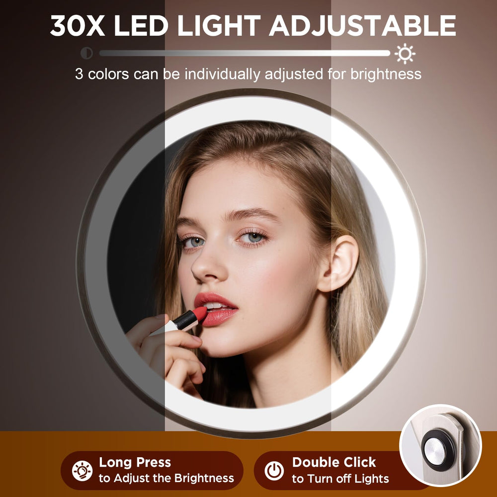 DASLAVA makeup mirror 5000mAh battery enables cordless use