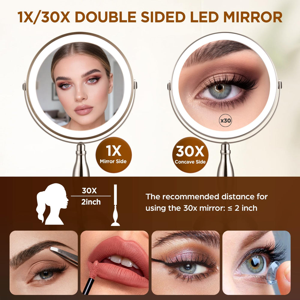 DASLAVA makeup mirror with 360° rotation for easy angle changes