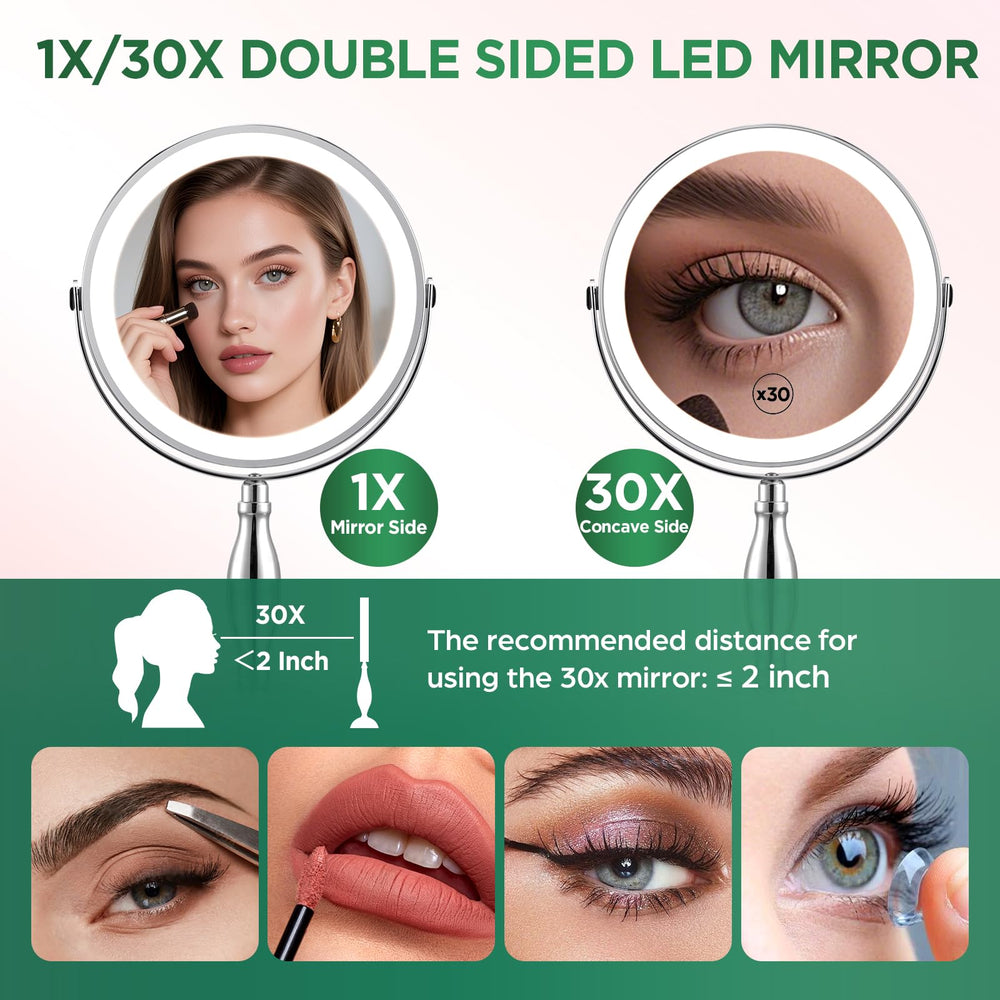 DASLAVA 5000mAh rechargeable mirror with USB-C for cordless use