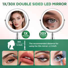 DASLAVA 5000mAh rechargeable mirror with USB-C for cordless use