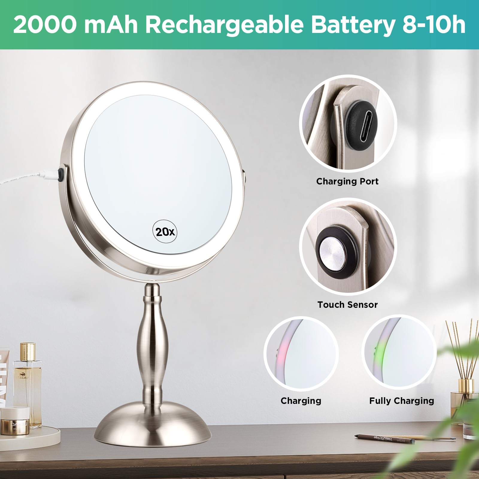 DASLAVA rechargeable battery powers wireless use with USB charging