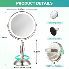 DASLAVA mirror with hidden side charging port enables on-the-go grooming