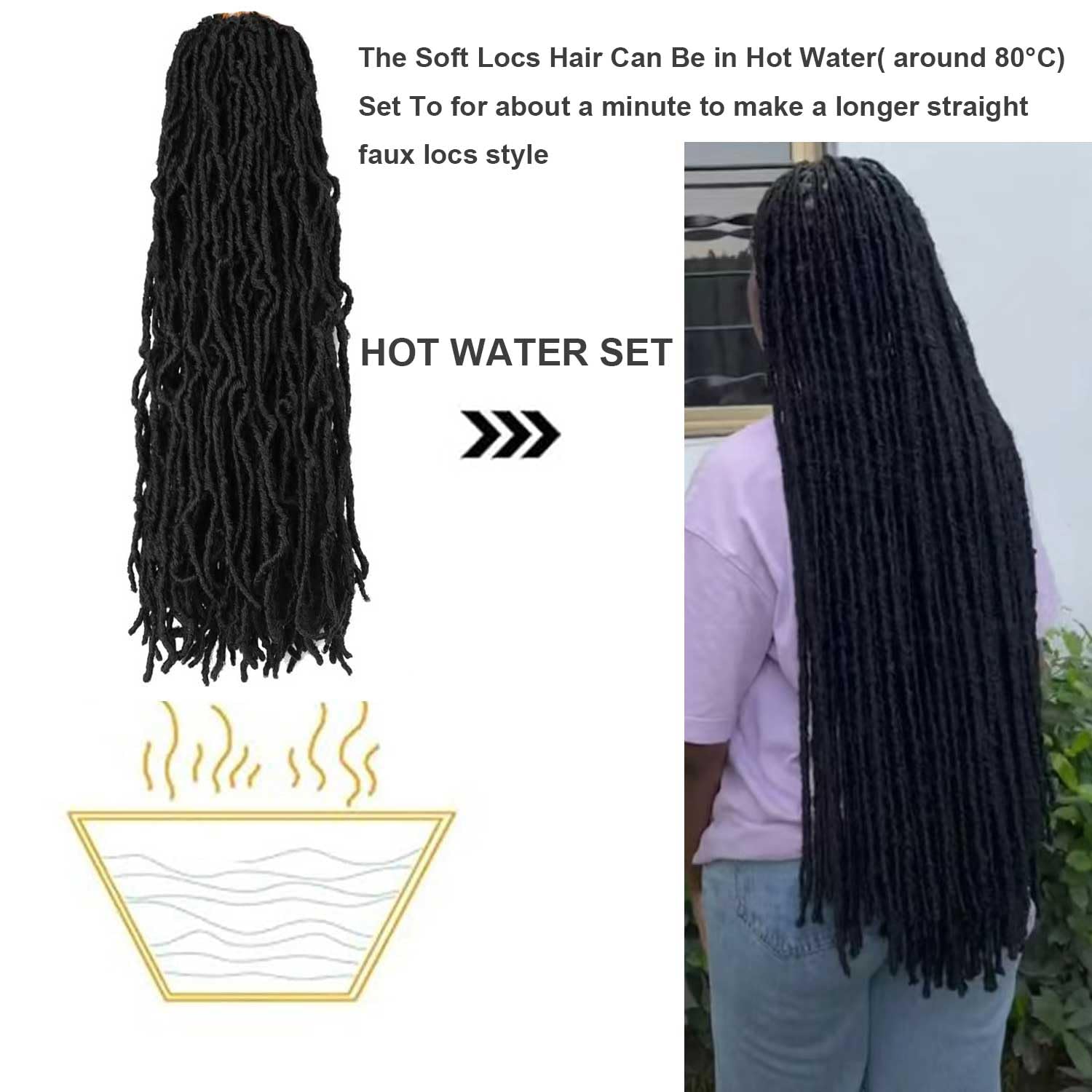 Datuoda faux locs crochet hair 30inch pre-looped for easy install
