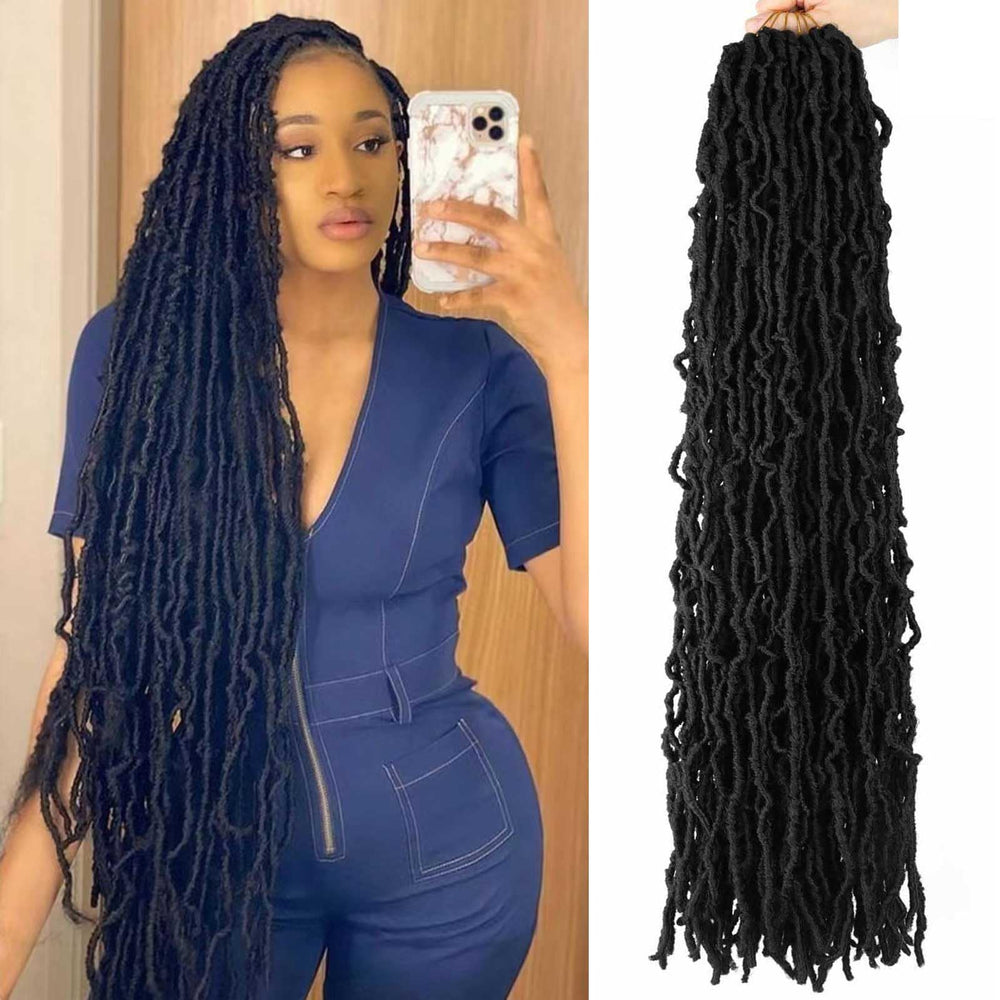 Datuoda soft locs 30inch pack7 closeup shows full head volume