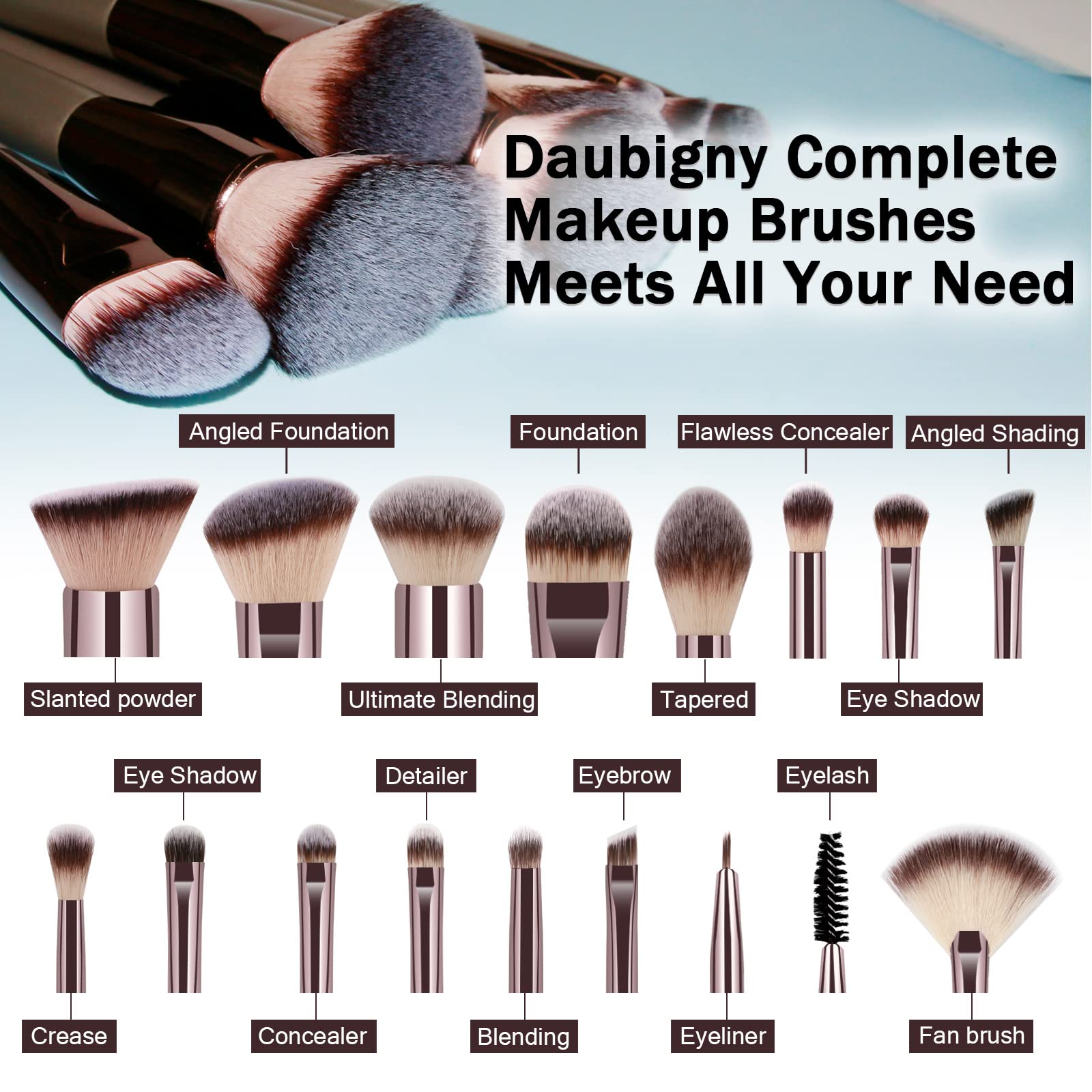 Daubigny blush brush provides smooth coverage and rosy glow
