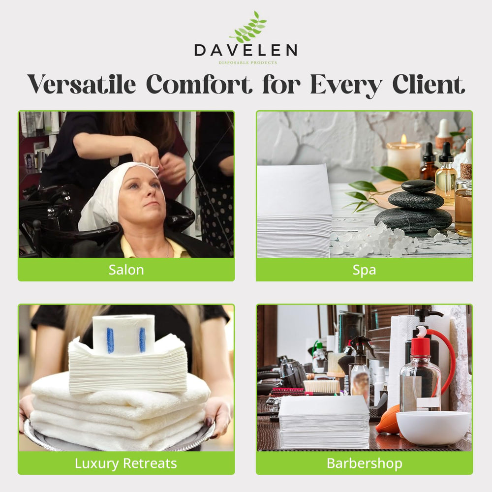 DAVELEN towels measuring 32x16 inches; generous size for full-body services