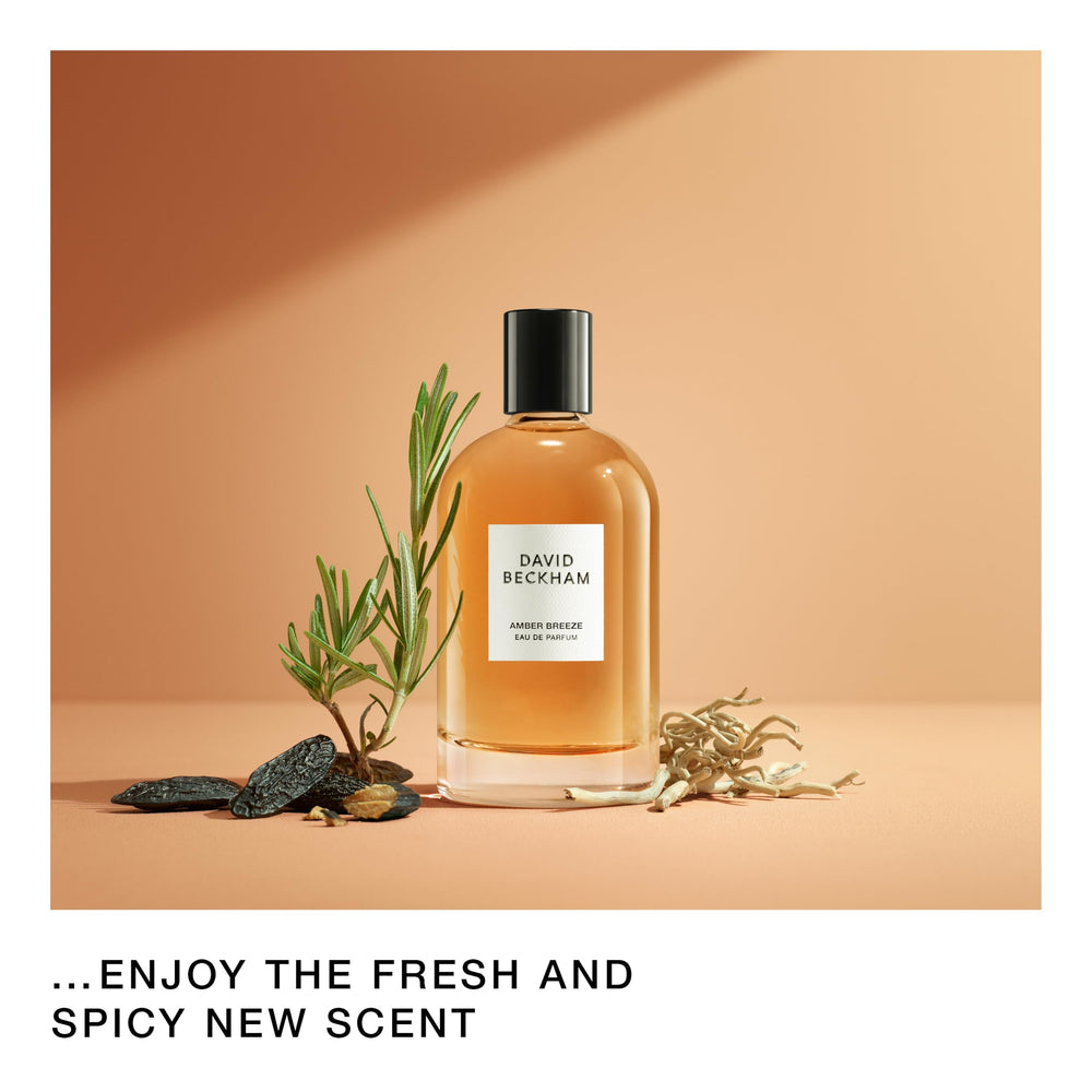 David Beckham Amber Breeze sunset ambiance evokes evenings and confidence.