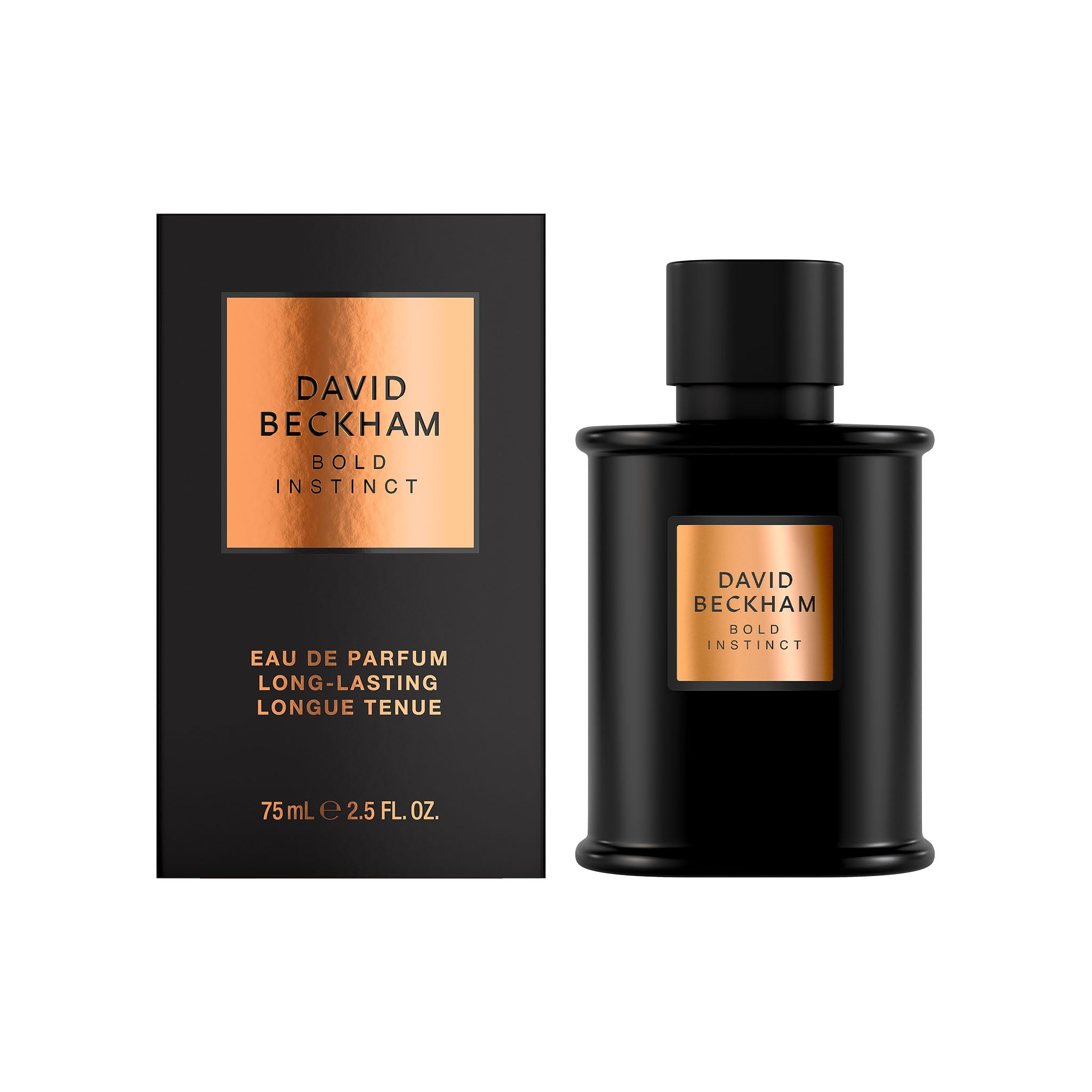 David Beckham Bold Instinct packaging box with sleek black design and premium feel