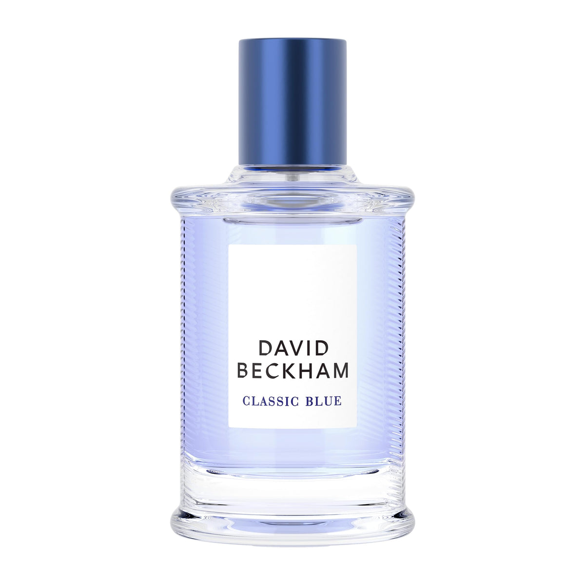 David Beckham Classic Blue bottle front view for everyday fresh fragrance.