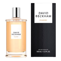 David Beckham Classic EDT side profile emphasizes slender masculine silhouette