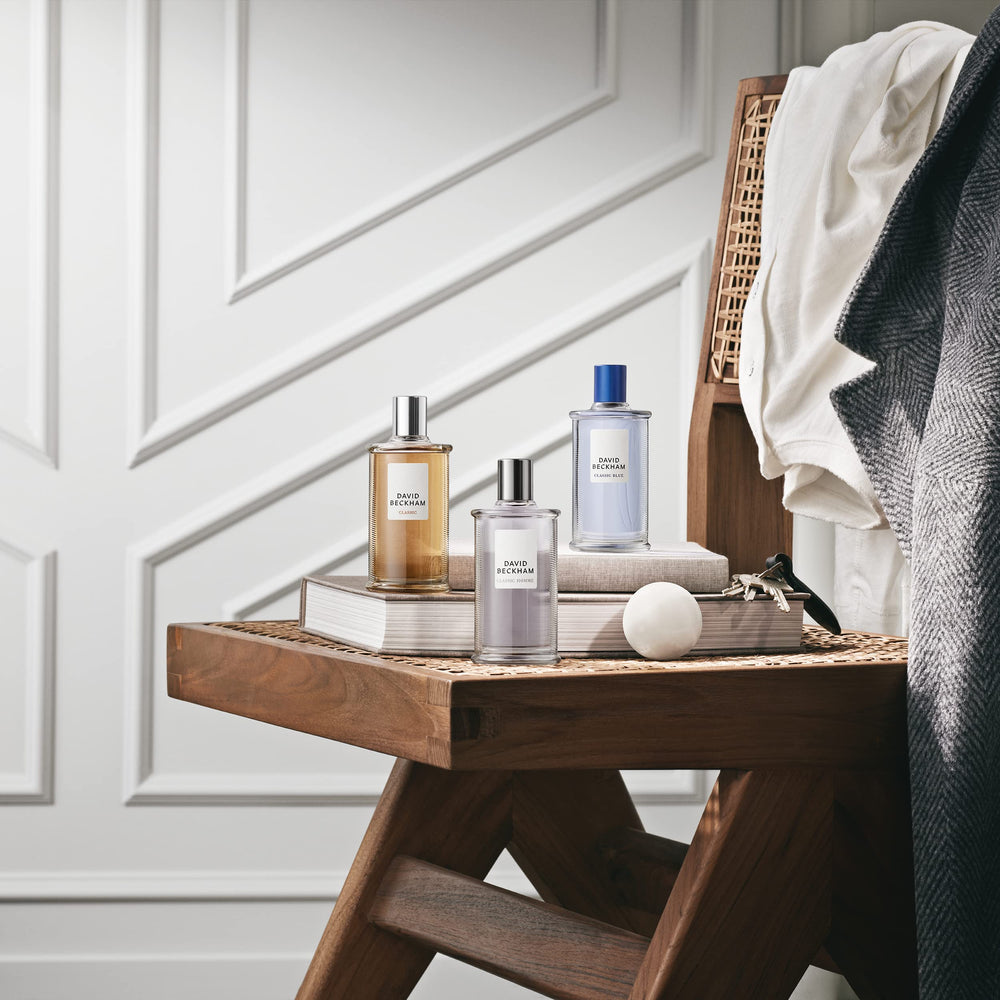 David Beckham Classic Homme packaging box offers premium gifting presentation.