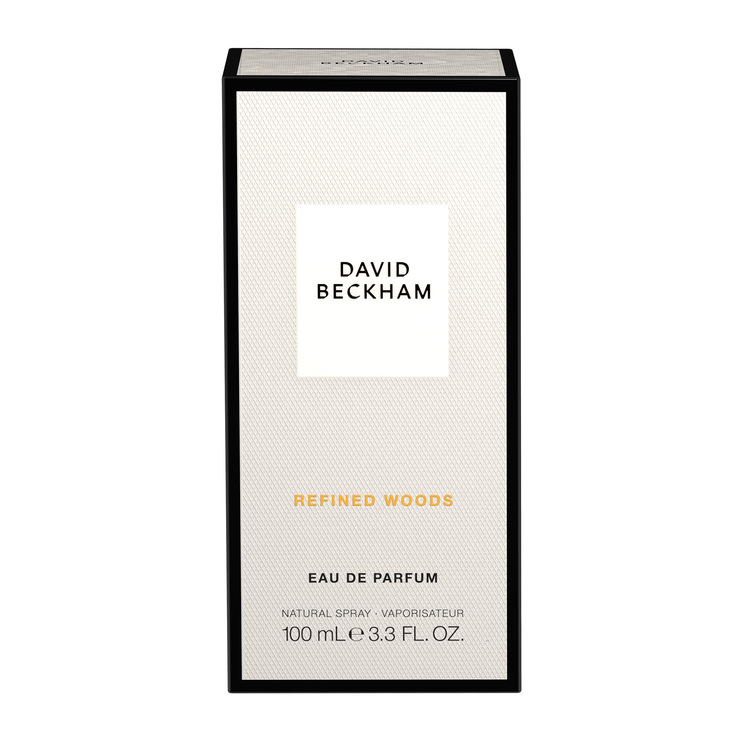 David Beckham Refined Woods spray nozzle, smooth application for fresh confidence.