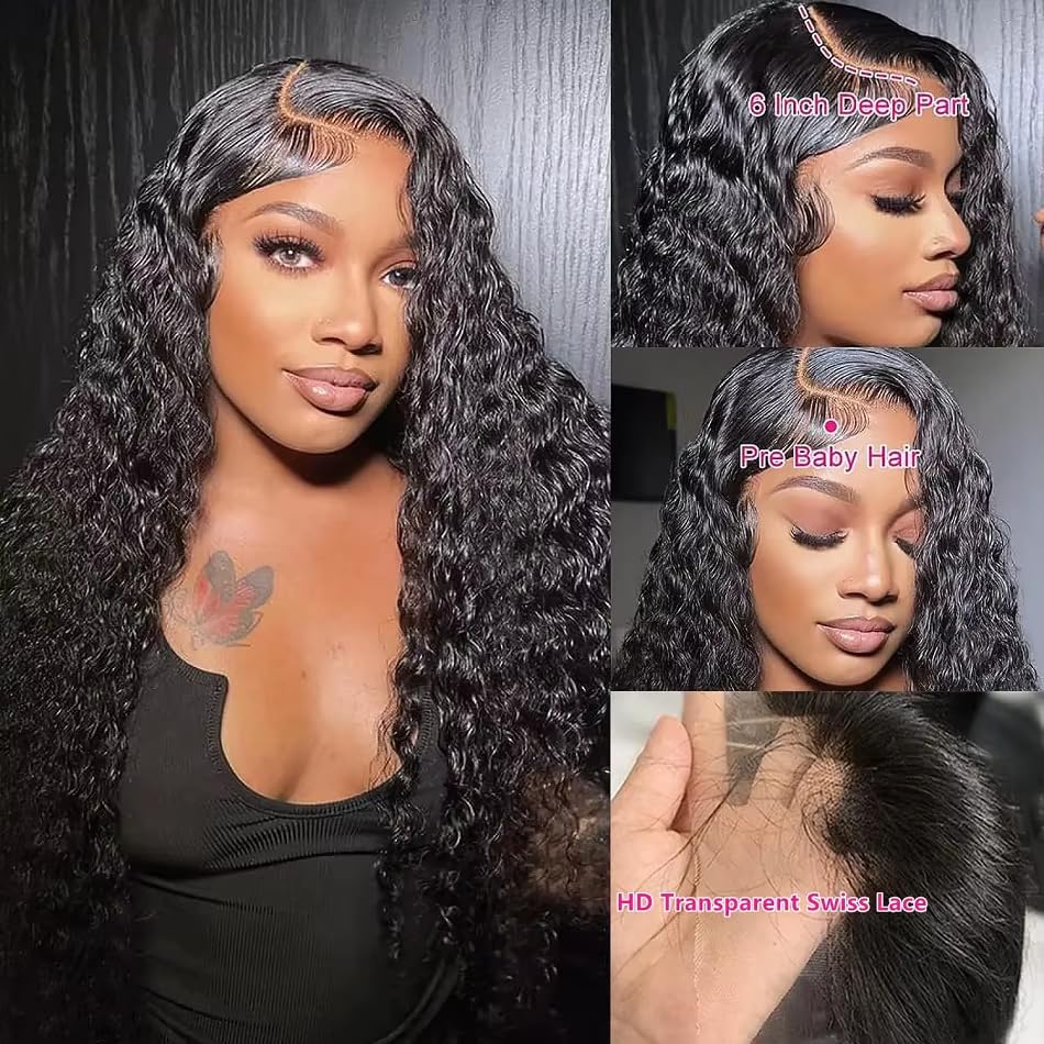 DaXunDi deep wave wig packaging and care instructions included