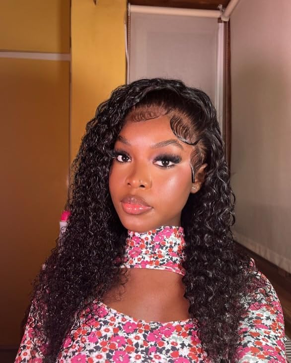 DaXunDi deep wave wig pre-plucked baby hairs for natural appearance