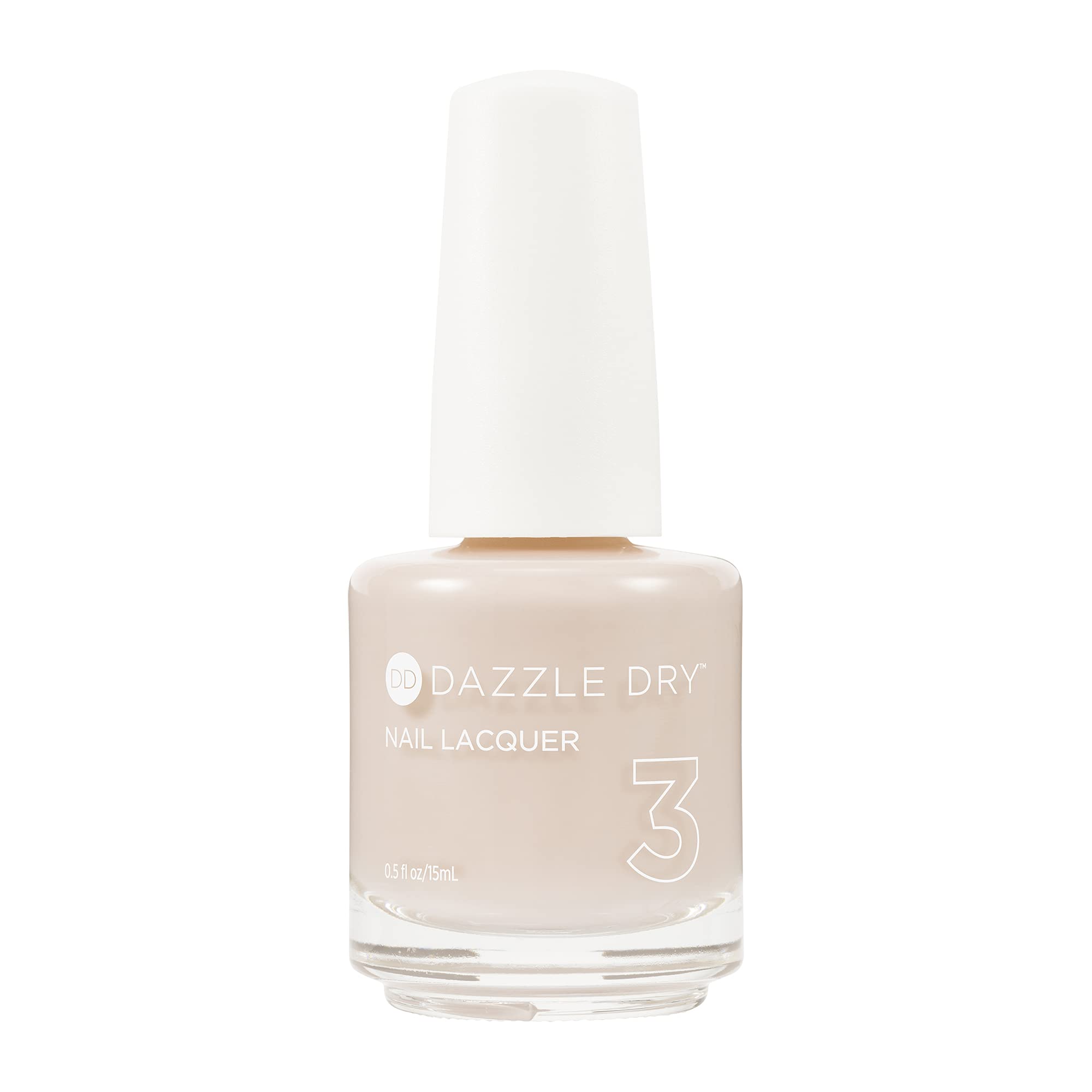 Dazzle Dry Boss nail lacquer bottle in a neutral nude offers quick-dry, long-lasting color.