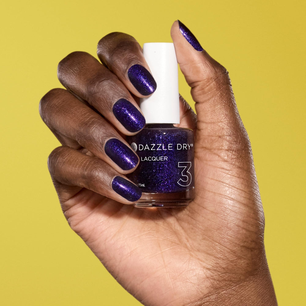 Dazzle Dry Fast Lane swatch strip shows color range and coverage.