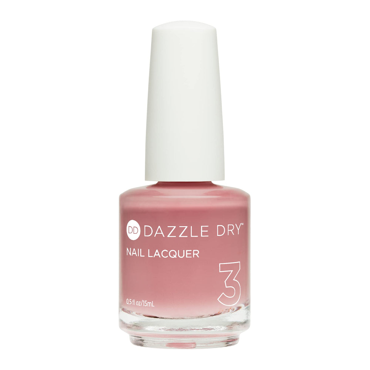 Dazzle Dry Less is Mauve bottle shows quick-dry, long-lasting color.