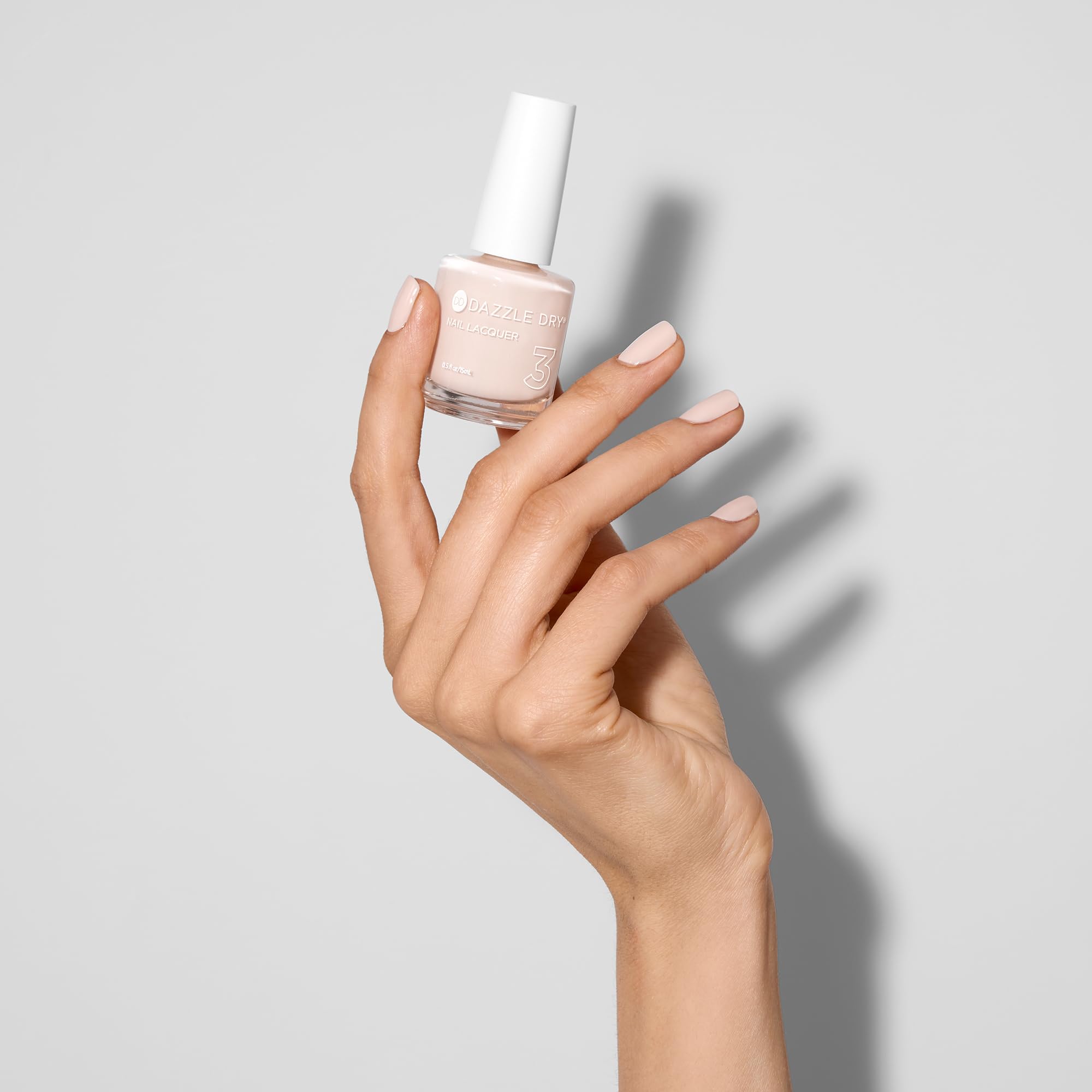 Dazzle Dry Step 3 finished manicure in progress highlighting quick-dry time