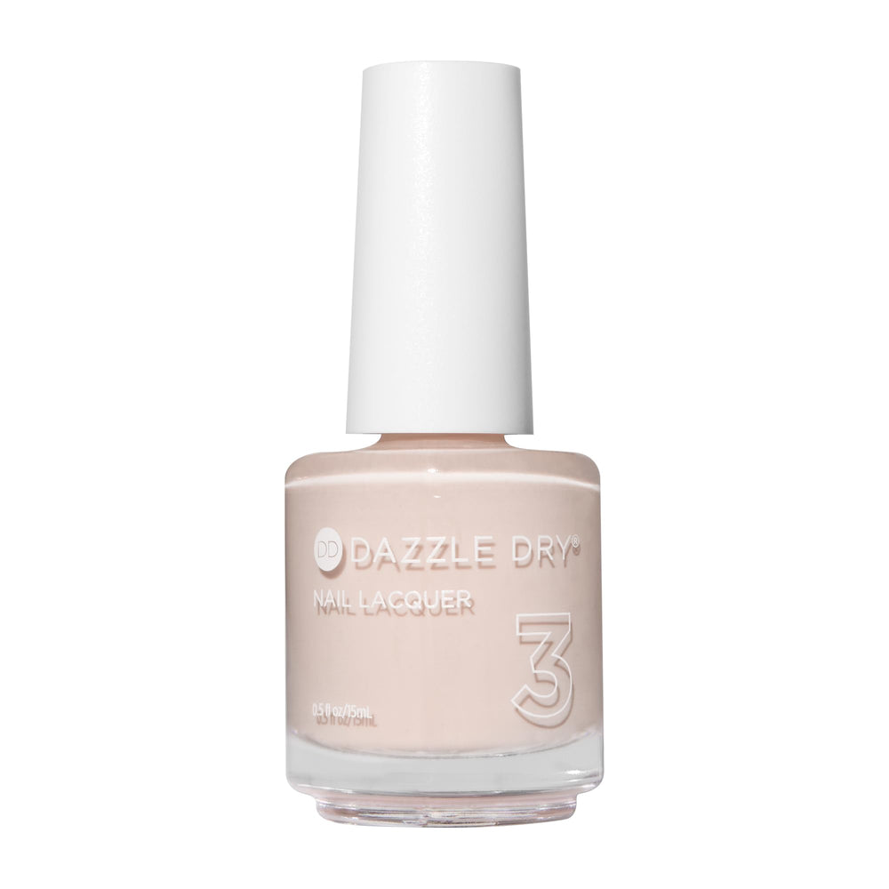 Dazzle Dry Step 3 So On Pointe pale almond cream swatch for semi-sheer, long-lasting wear