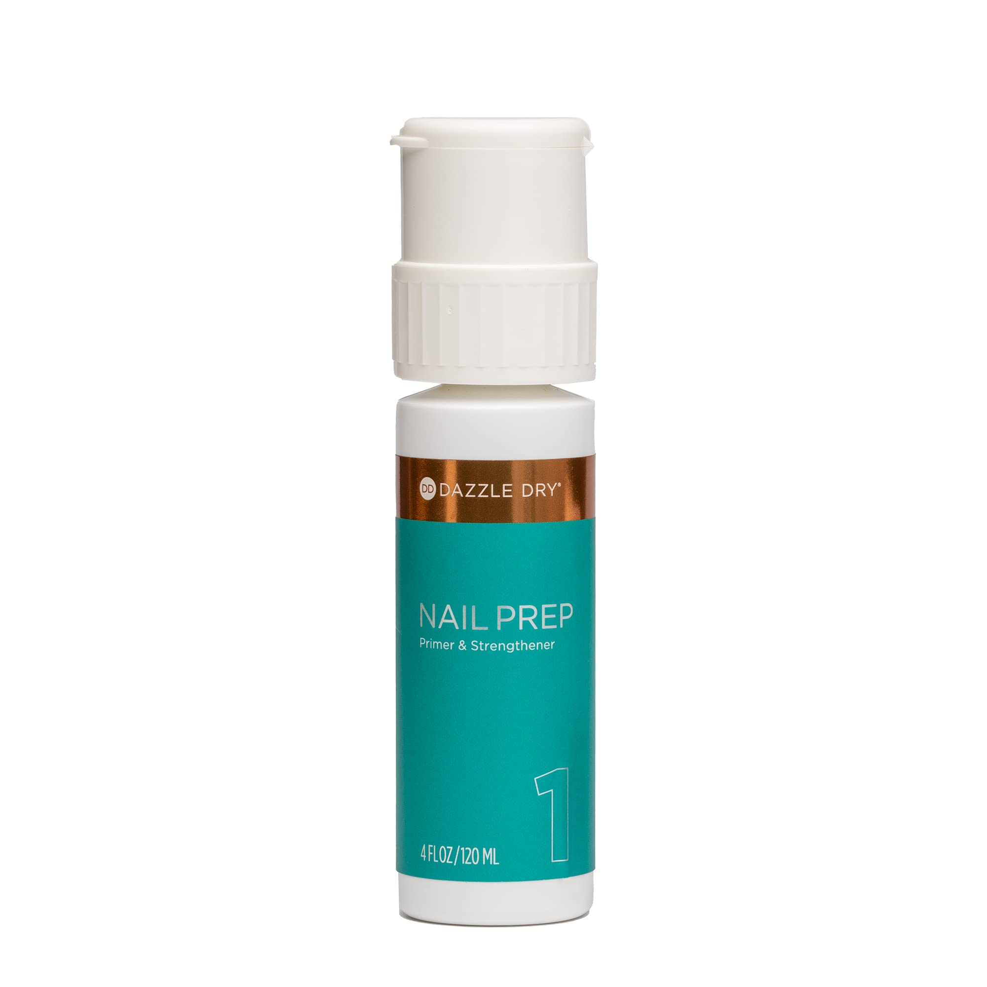 Dazzle Dry Nail Prep bottle close-up—prepares nails for lasting, chip-free wear.