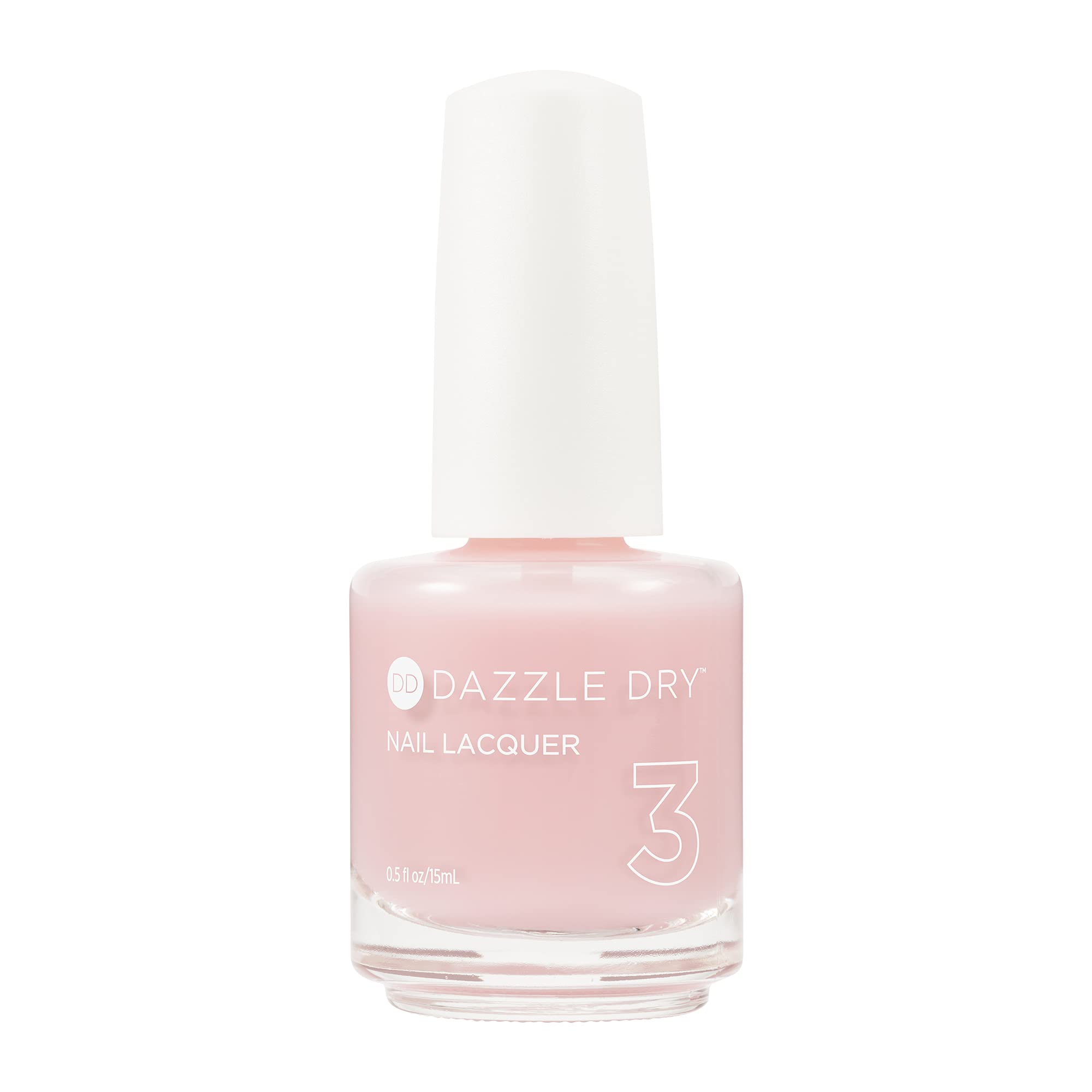 Dazzle Dry Peacefully Me bottle-front showing sheer pink shade