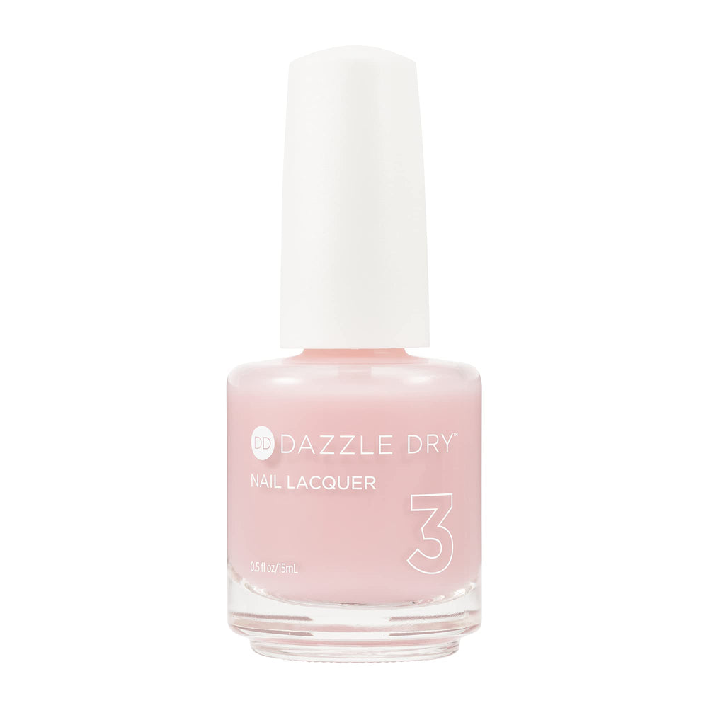 Dazzle Dry Peacefully Me bottle-front showing sheer pink shade
