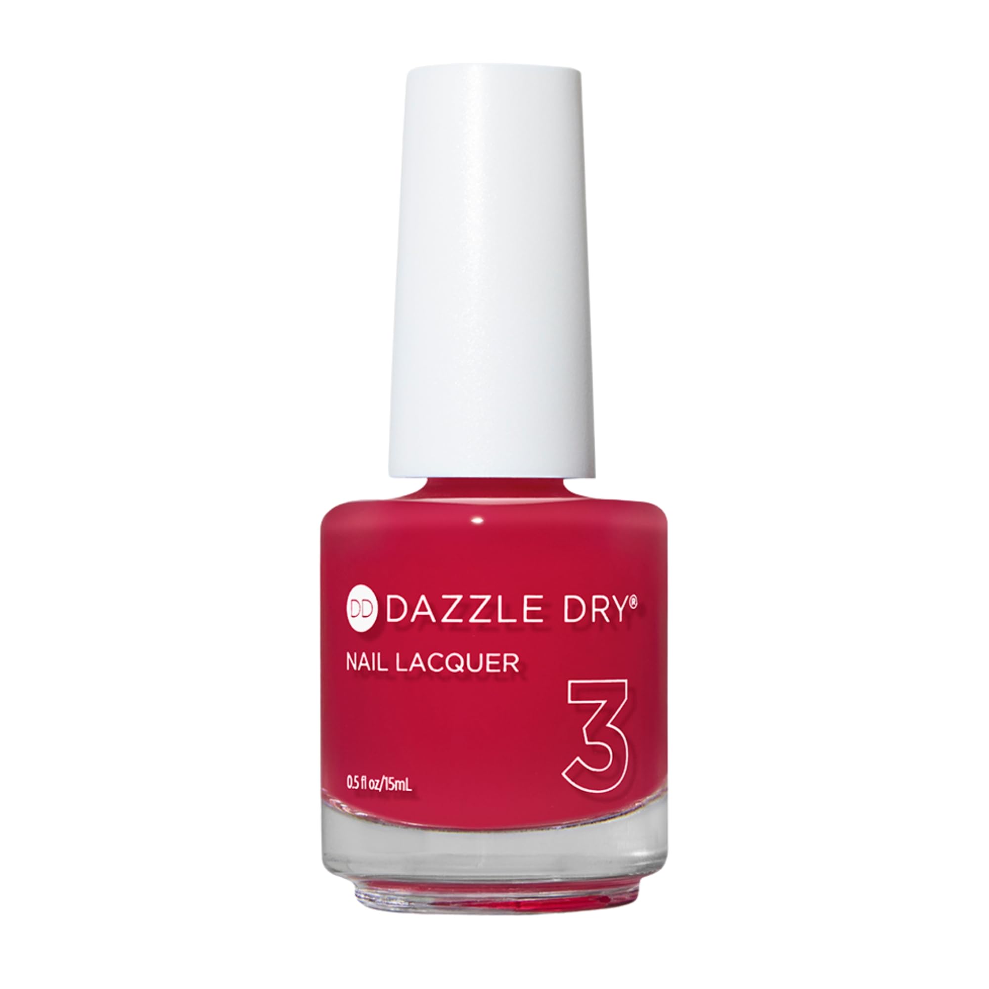 Dazzle Dry Sugar Dipped bottle front shows sheer red-pink shade for buildable color.